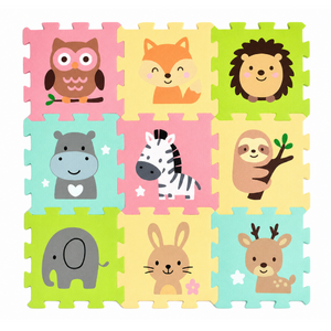 PETITE&MARS Podlahové skládací puzzle Nexli 9 ks, Safari Friends