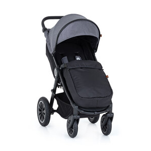 PETITE&MARS Kočárek sportovní Street+ Air Black Ultimate Grey Complete + nánožník